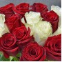 Букет 15 роз красных и белых